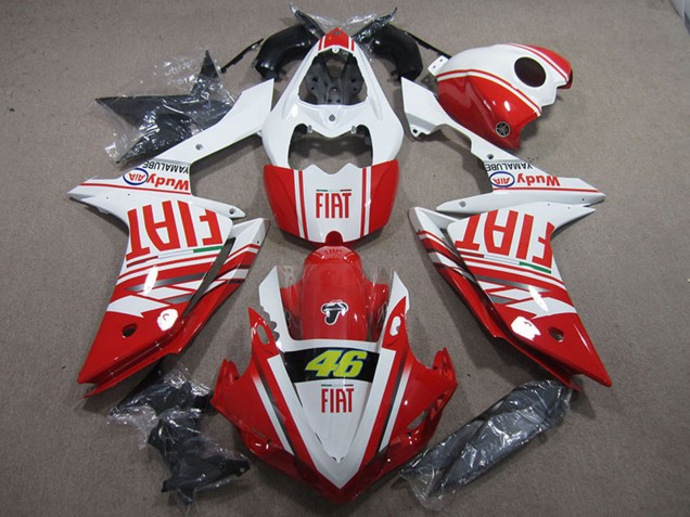 Online Blanco Rojo Fiat 46 Carenado Moto Yamaha YZF R1 2007-2008
