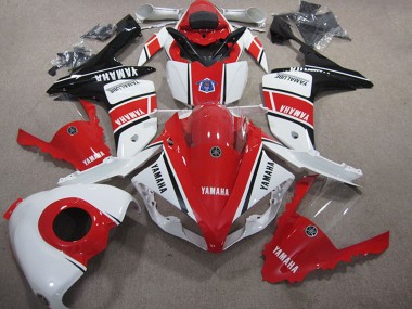 Online Blanco Rojo Negro Brillante Carenados Moto Yamaha YZF R1 2007-2008