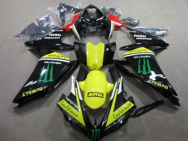 Online Rojo Amarillo Negro Verde Monstruo Motul Leovince Carenado Moto Yamaha YZF R1 2007-2008