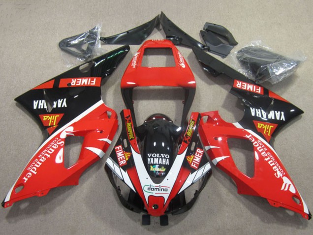 Online Rojo Negro Blanco Santander Fimer Volvo Carenado Moto Yamaha YZF R1 2009-2011