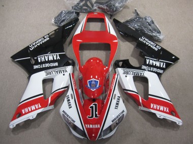 Online Blanco Rojo Negro Bridgestone Yamalube Semakin Didepan Carenado Moto Yamaha YZF R1 2009-2011