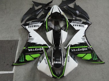 Online Blanco Negro Verde Monstruo Semakin Didepan Carenado Moto Yamaha YZF R1 2009-2011