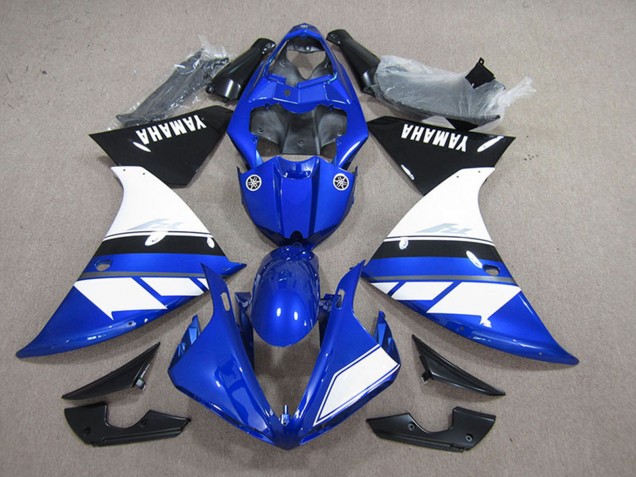 Online Azul Blanco Negro Brillante Carenados Moto Yamaha YZF R1 2012-2014