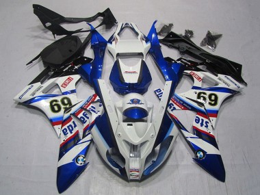 Online Blanco Rojo Azul Negro Sterilgarda 69 Carenado Moto BMW S1000RR 2009-2014