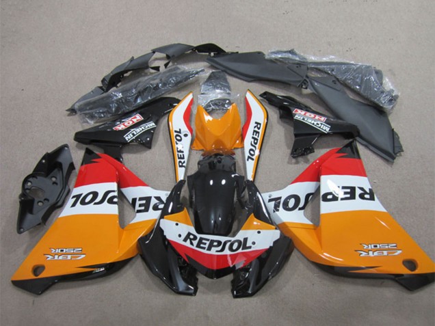 Online Naranja Blanco Rojo Negro Brillante Repsol Carenado Moto Honda CBR125R 2011-2016