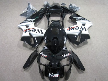 Online Negro Brillante Blanco West Carenado Moto Honda CBR600RR 2003-2004