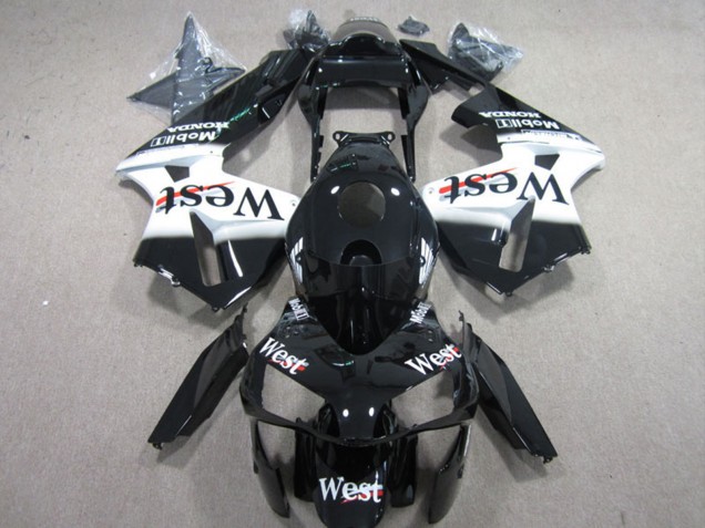 Online Negro Brillante Blanco West Carenado Moto Honda CBR600RR 2003-2004