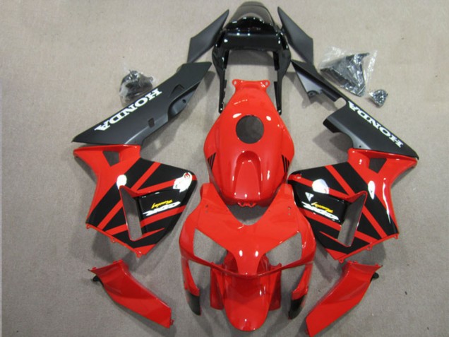 Online Rojo Negro Brillante Negro Mate Carenados Moto Honda CBR600RR 2003-2004