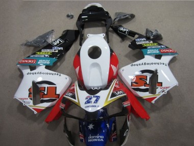 Online Blanco Rojo Azul Negro Brillante Estrella Lee 27 Carenado Moto Honda CBR600RR 2005-2006