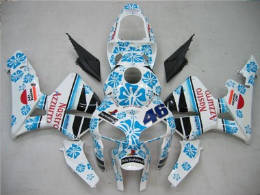 Online Blanco Azul Rojo Nastro Azzurro 46 Carenado Moto Honda CBR600RR 2005-2006