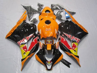 Online Naranja Amarillo Negro Brillante Rojo Bull Carenado Moto Honda CBR600RR 2009-2012
