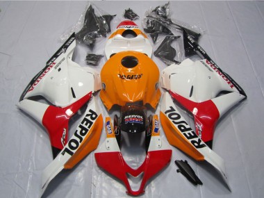 Online Naranja Blanco Rojo Negro Brillante Repsol Kits Carenado Moto Honda CBR600RR 2009-2012