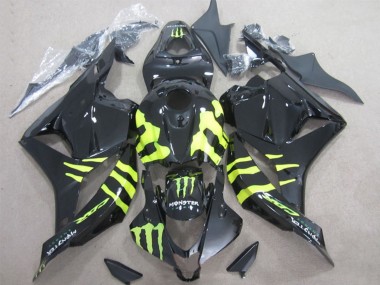 Online Negro Brillante Amarillo Monstruo Carenado Moto Honda CBR600RR 2009-2012