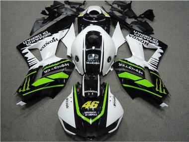 Online Blanco Verde Negro Brillante Semakin Didepan Monstruo Carenado Moto Honda CBR600RR 2013-2023