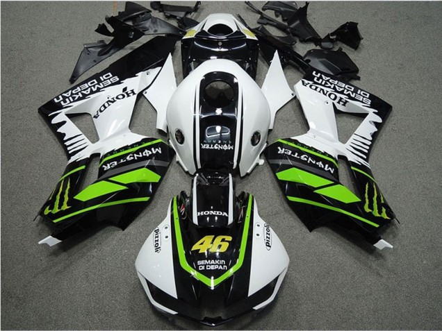 Online Blanco Verde Negro Brillante Semakin Didepan Monstruo Carenado Moto Honda CBR600RR 2013-2023