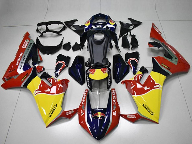 Online Azul Amarillo Negro Brillante Rojo Bull Carenado Moto Honda CBR1000RR 2017-2023