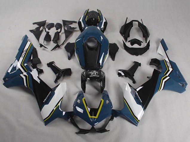 Online Azul Blanco Amarillo Negro Brillante Shocker Carenado Moto Honda CBR1000RR 2017-2023