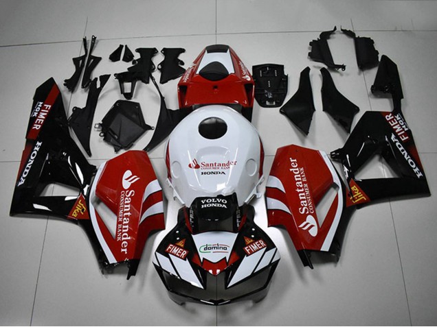 Online Blanco Rojo Negro Brillante Santander Carenado Moto Honda CBR1000RR 2012-2016