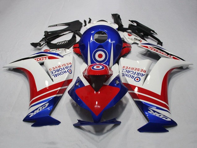 Online Blanco Rojo Azul Royal Air Force Reserves Carenado Moto Honda CBR1000RR 2012-2016
