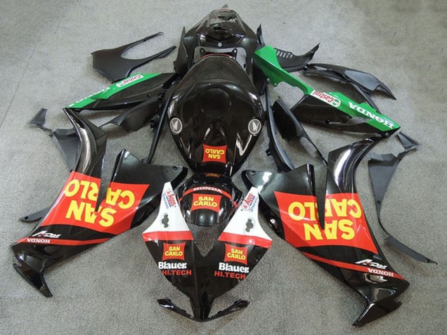 Online Rojo Verde Amarillo Negro Brillante San Carlo Carenado Moto Honda CBR1000RR 2012-2016