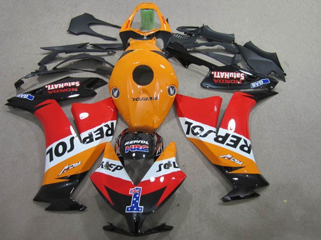 Online Naranja Blanco Rojo Negro Brillante Repsol 1 Carenado Moto Honda CBR1000RR 2012-2016
