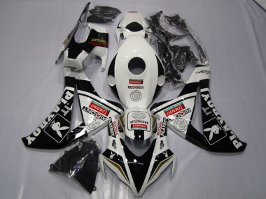 Online Blanco Negro Brillante DENSO Playboy Carenado Moto Honda CBR1000RR 2008-2011