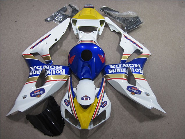 Online Blanco Azul Amarillo Oro Rothmans Carenado Moto Honda CBR1000RR 2006-2007