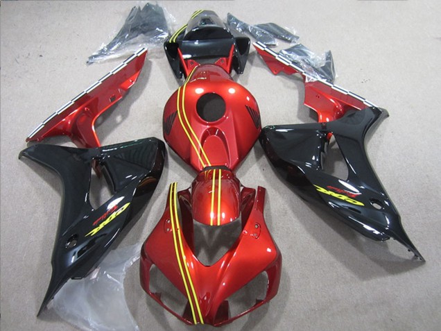 Online Rojo Amarillo Negro Brillante Carenado Moto Honda CBR1000RR 2006-2007