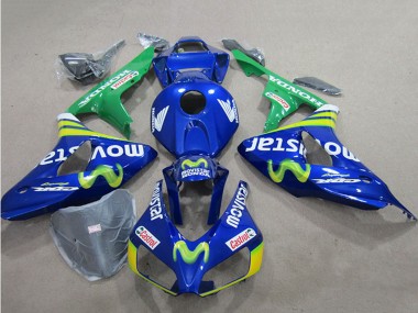 Online Azul Verde Amarillo MoviStar Castrol Carenado Moto Honda CBR1000RR 2006-2007