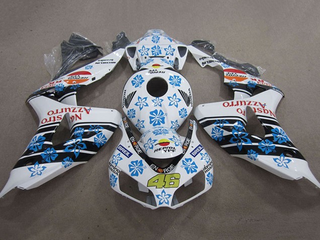 Online Blanco Azul Claro Negro Brillante Rojo Nastro Azzurro Repsol 46 Carenado Moto Honda CBR1000RR 2006-2007