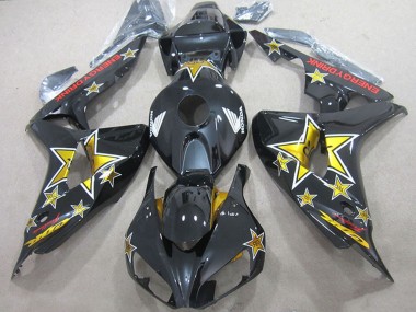 Online Negro Brillante Oro Estrella Energy Drink Carenado Moto Honda CBR1000RR 2006-2007