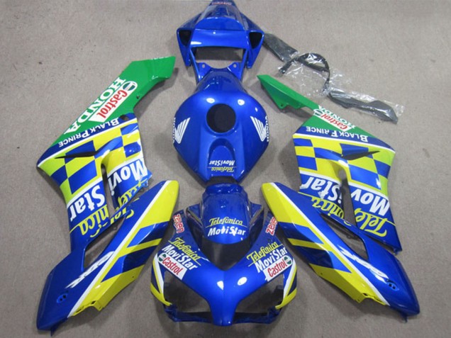 Online Azul Amarillo Verde Telefonica MoviStar Castrol Carenados Moto Honda CBR1000RR 2004-2005