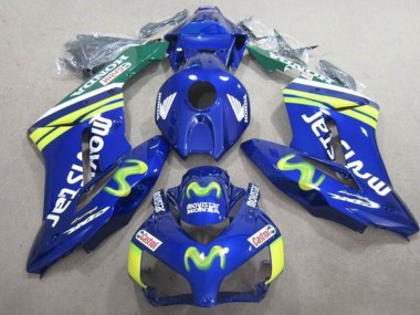Online Azul Verde Amarillo MoviStar Castrol Carenado Moto Honda CBR1000RR 2004-2005