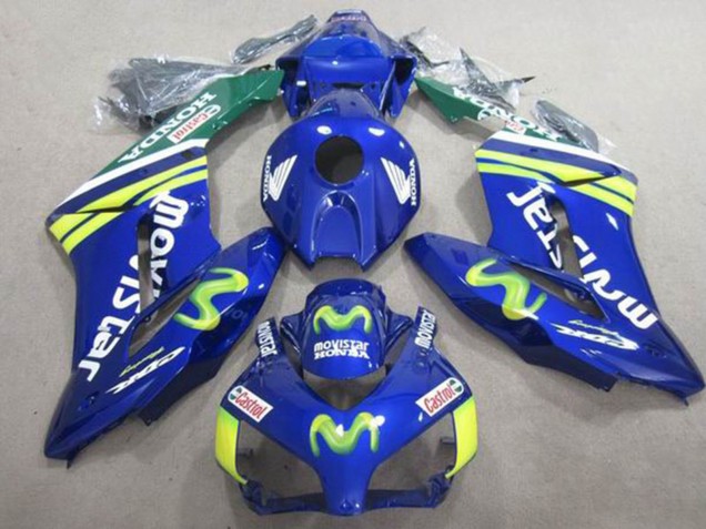 Online Azul Verde Amarillo MoviStar Castrol Carenado Moto Honda CBR1000RR 2004-2005