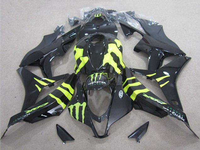 Online Negro Brillante Amarillo Monstruo Carenado Moto Honda CBR1000RR 2004-2005