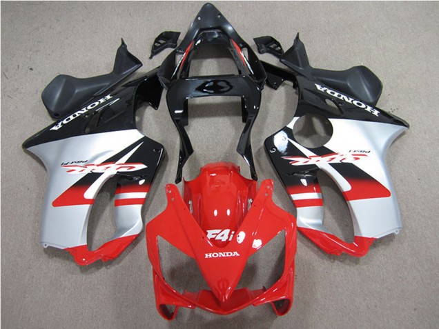 Online Plata Rojo Negro Brillante Carenado Moto Honda CBR600 F4i 2001-2003