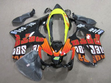 Online Amarillo Naranja Negro Brillante Rossi 46 Carenado Moto Honda CBR600 F4i 2004-2007