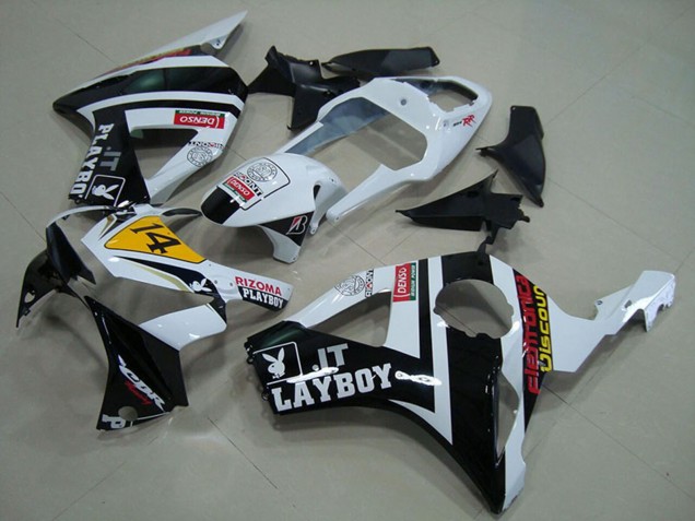 Online Blanco Amarillo Negro Brillante Rizoma Playboy 14 Carenado Moto Honda CBR900RR 954 2002-2003
