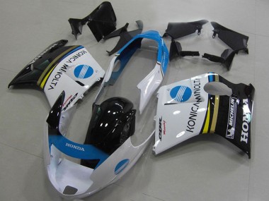 Online Blanco Azul Negro Brillante Konica Minolta Carenado Moto Honda CBR1100XX Blackbird 1996-2007