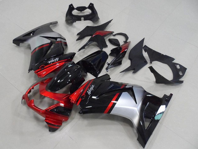 Online Rojo Plata Negro Brillante Carenado Moto Kawasaki ZX250R 2008-2012