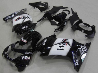 Online Negro Brillante Blanco West Carenado Moto Kawasaki ZX250R 2008-2012