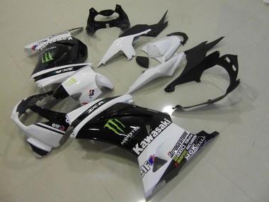 Online Blanco Negro Brillante Verde Elf Monstruo Carenado Moto Kawasaki ZX250R 2008-2012