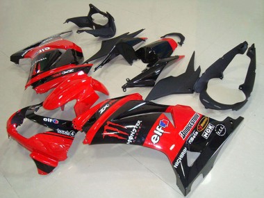 Online Rojo Negro Brillante Elf Touch4 Monstruo Carenado Moto Kawasaki ZX250R 2008-2012