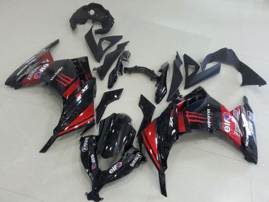 Online Negro Brillante Rojo Elf Touch4 Monstruo Carenado Moto Kawasaki ZX300R 2013-2018