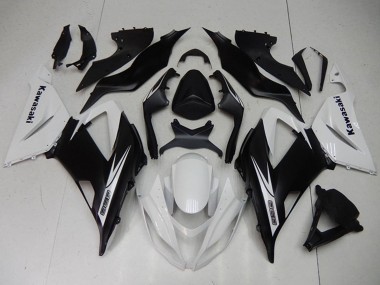 Online Blanco Negro Mate Kits Carenado Moto Kawasaki ZX6R 2013-2018