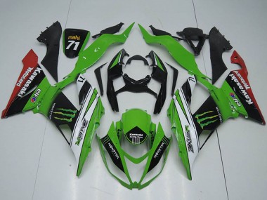 Online Verde Blanco Negro Rojo Monstruo Carenado Moto Kawasaki ZX6R 2013-2018