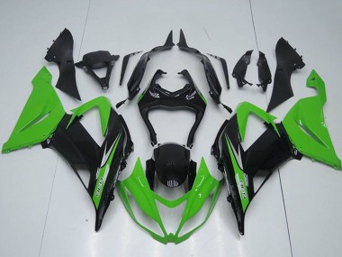 Online Verde Negro Brillante Kits Carenado Moto Kawasaki ZX6R 2013-2018