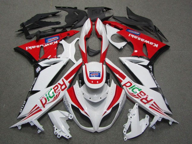 Online Blanco Rojo Negro Rapid Carenado Moto Kawasaki ZX6R 2009-2012