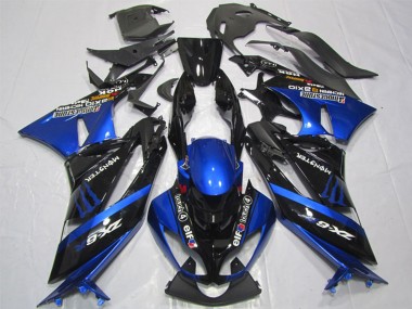 Online Azul Negro Brillante Elf Touch4 Monstruo Bridgestone Carenado Moto Kawasaki ZX6R 2009-2012