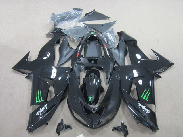 Online Negro Ninja Verde Monstruo Carenado Moto Kawasaki ZX6R 2007-2008